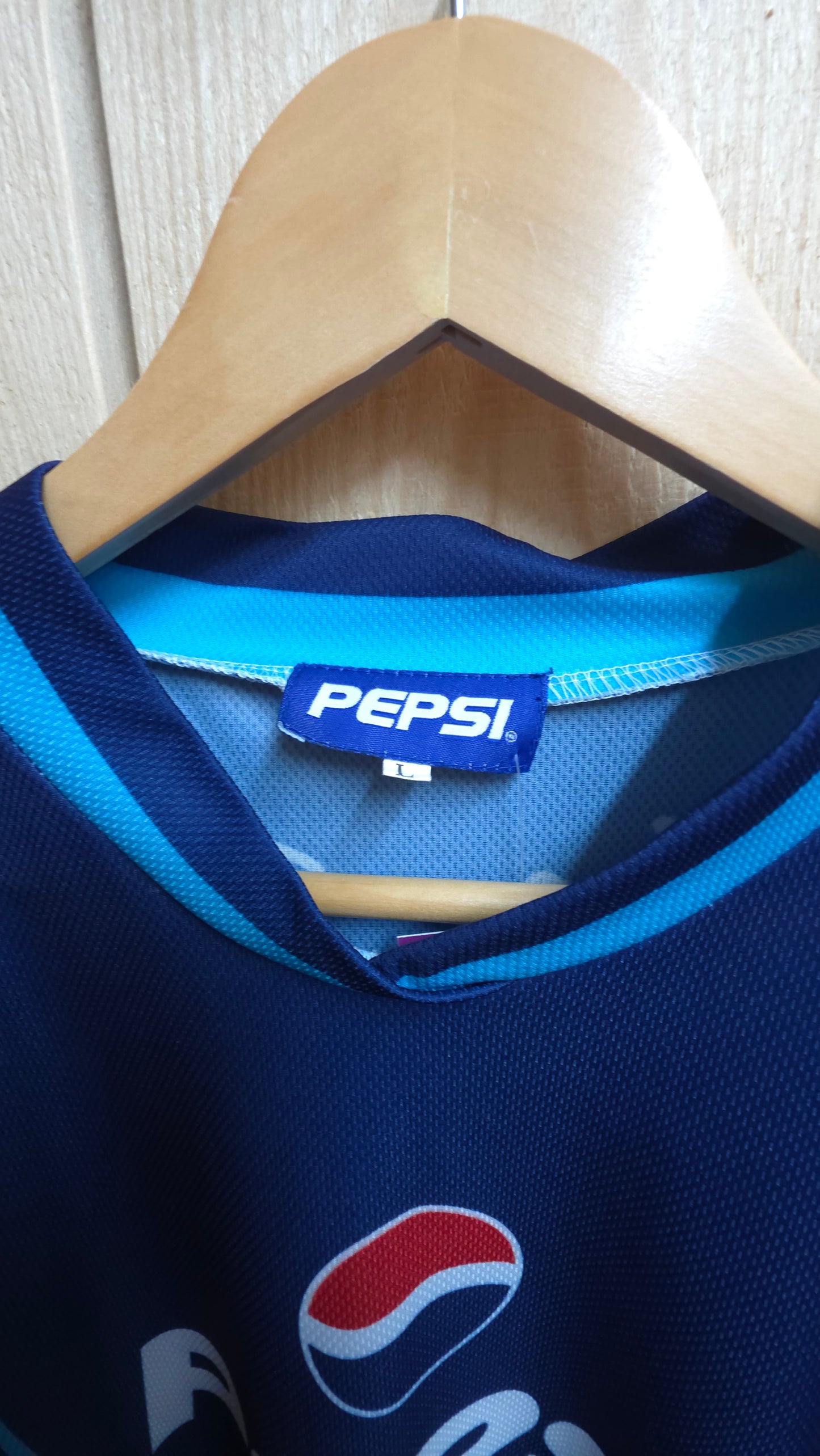 2000-2002 Pepsi "ask for more" Ballack t-shirt in blue - large
