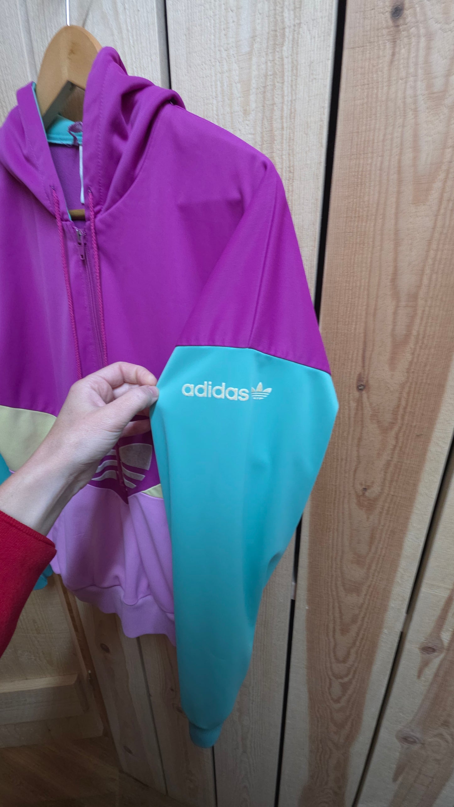 vintage Adidas Originals colarado jacket in pink, purple, yellow and green - S/M