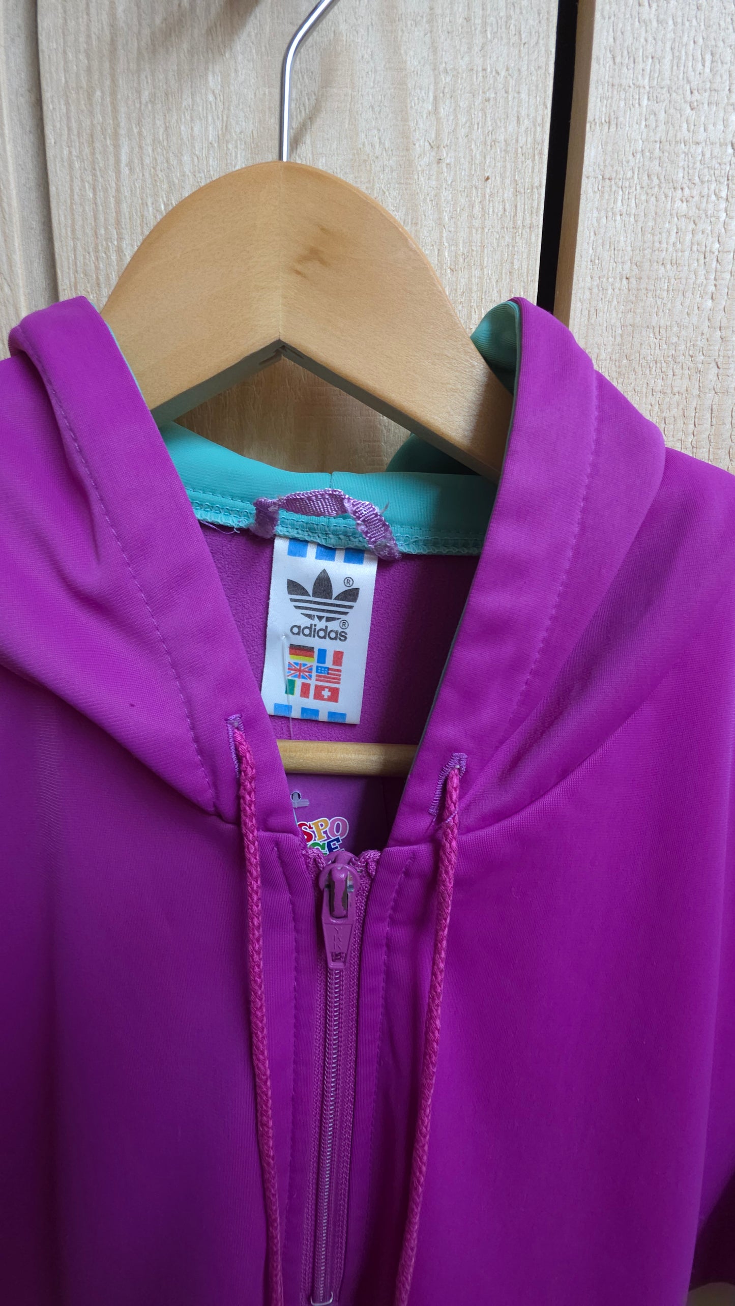 vintage Adidas Originals colarado jacket in pink, purple, yellow and green - S/M