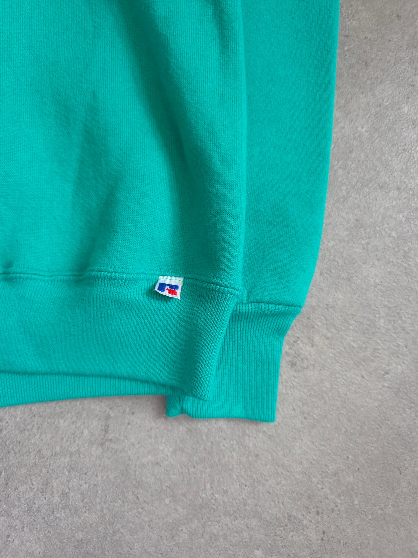 vintage Russell Athletic blank sweatshirt in teal - small