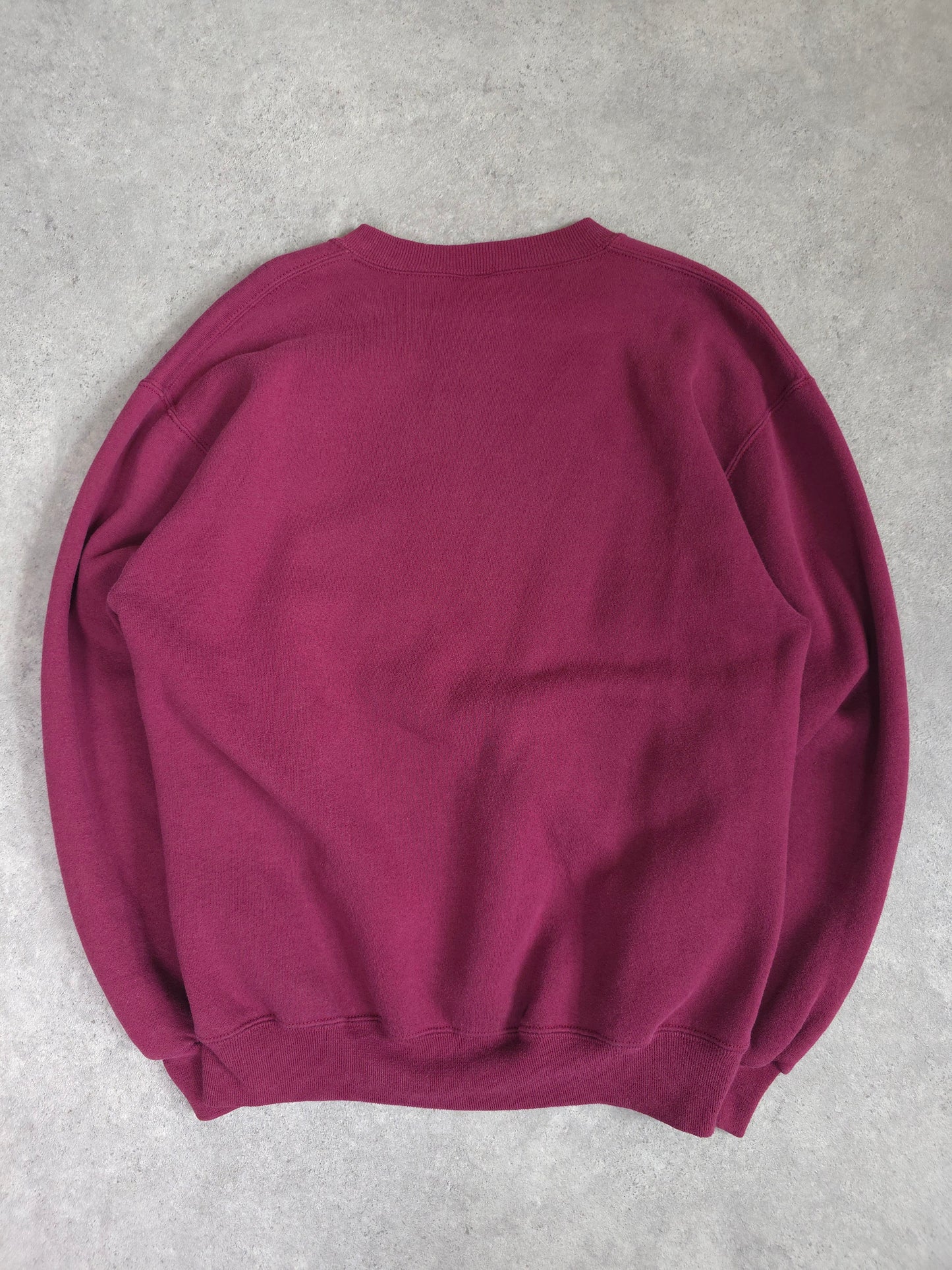 vintage russell athletic blank sweatshirt in burgundy - medium