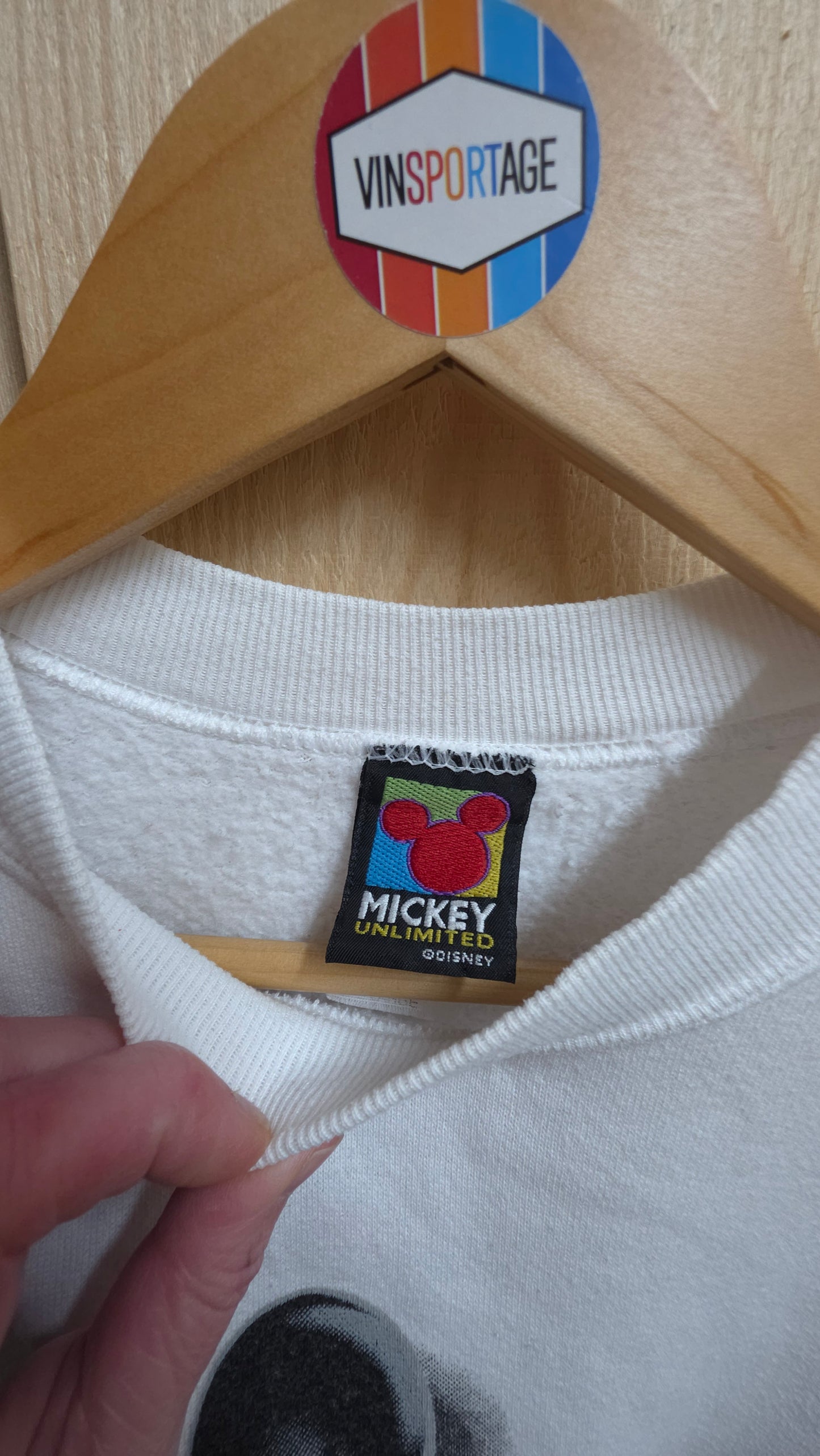 Vintage Disney Mickey unlimited graphic sweatshirt in white - size M/L