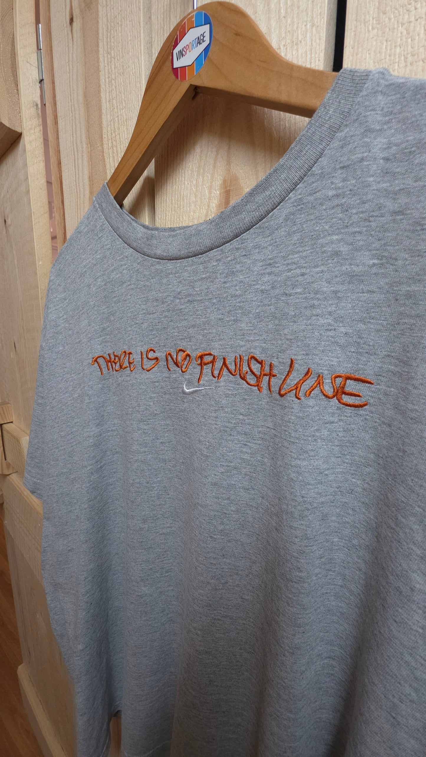 Vintage 90s Nike "there is no finish line" embroidered t-shirt - boxy large