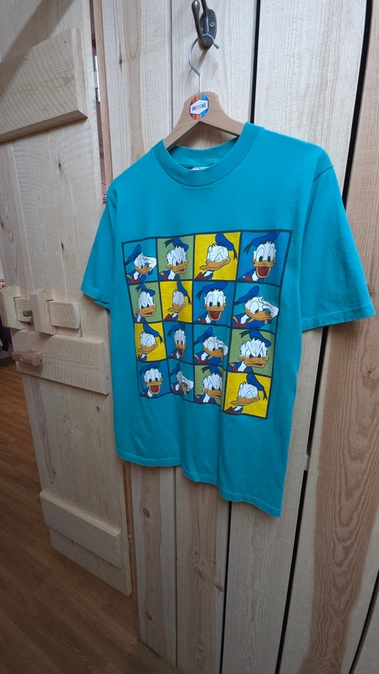 Vintage Disney designs donald duck single stitch t-shirt in turquoise - size small