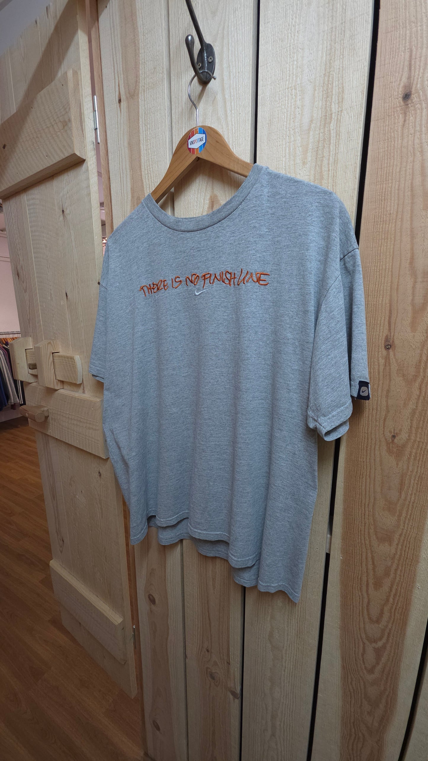 Vintage 90s Nike "there is no finish line" embroidered t-shirt - boxy large