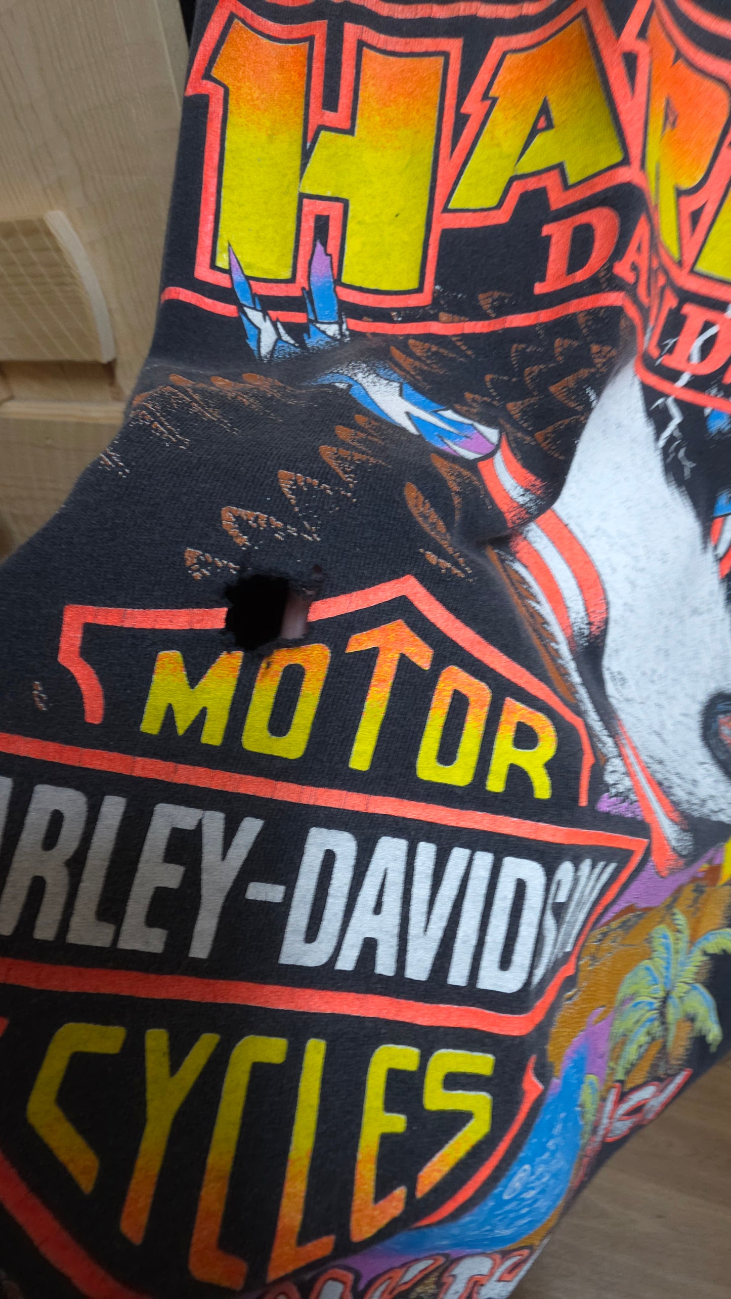 Vintage Harley Davidson "stormin the beach" single stitch vest - large