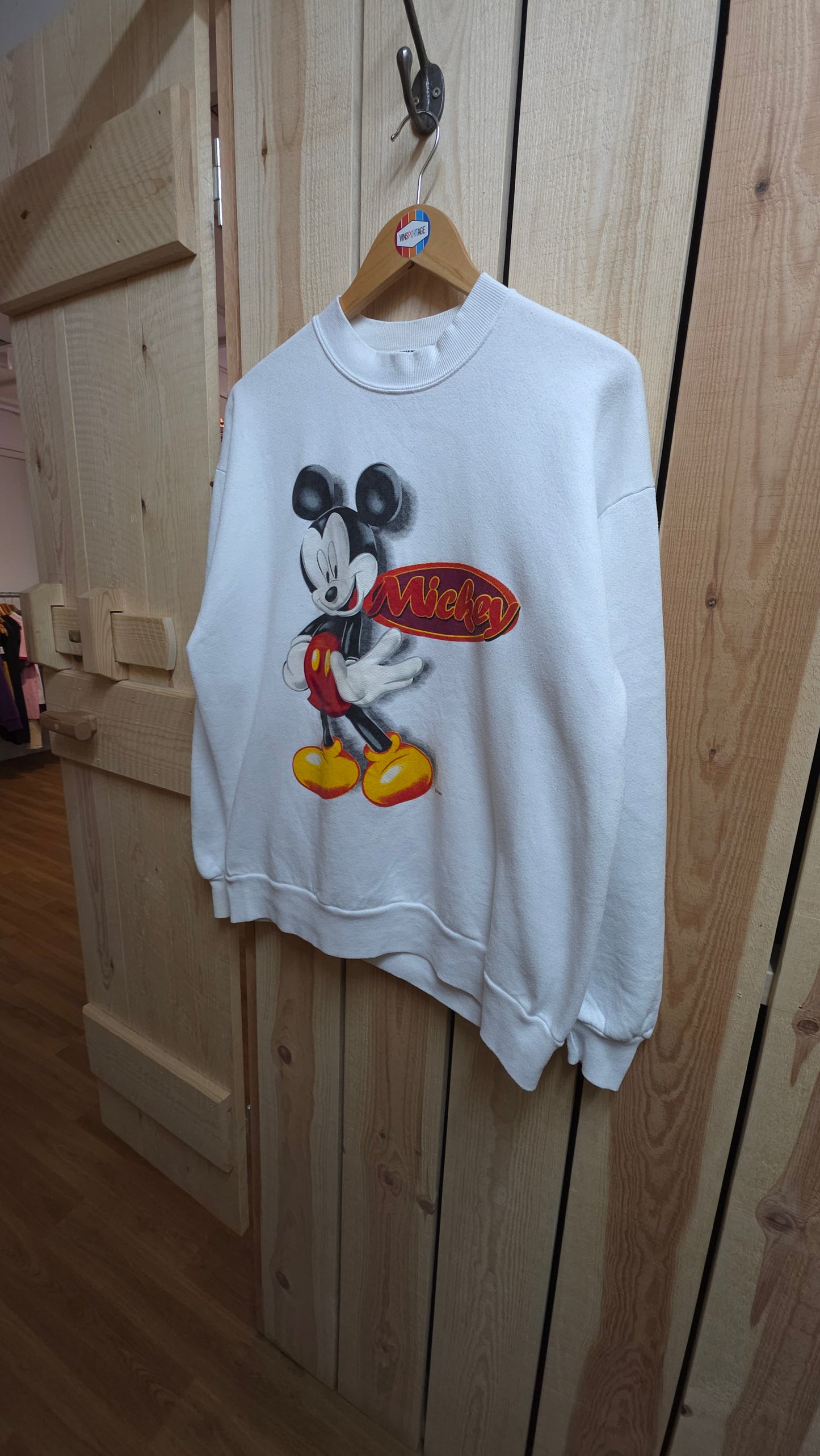 Vintage Disney Mickey unlimited graphic sweatshirt in white - size M/L