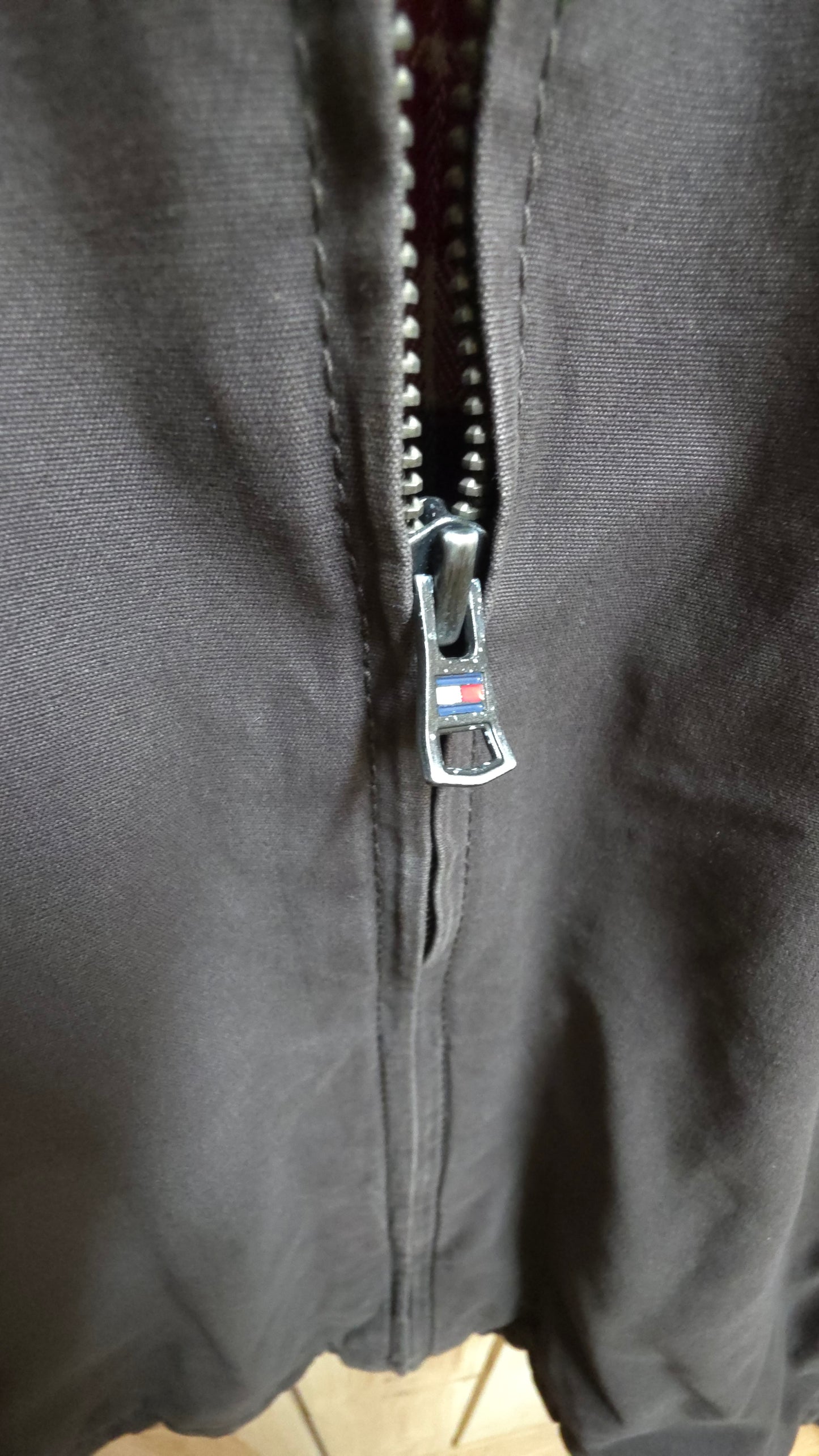 Vintage Tommy Hilfiger fleece lined harrington jacket in brown - medium/large
