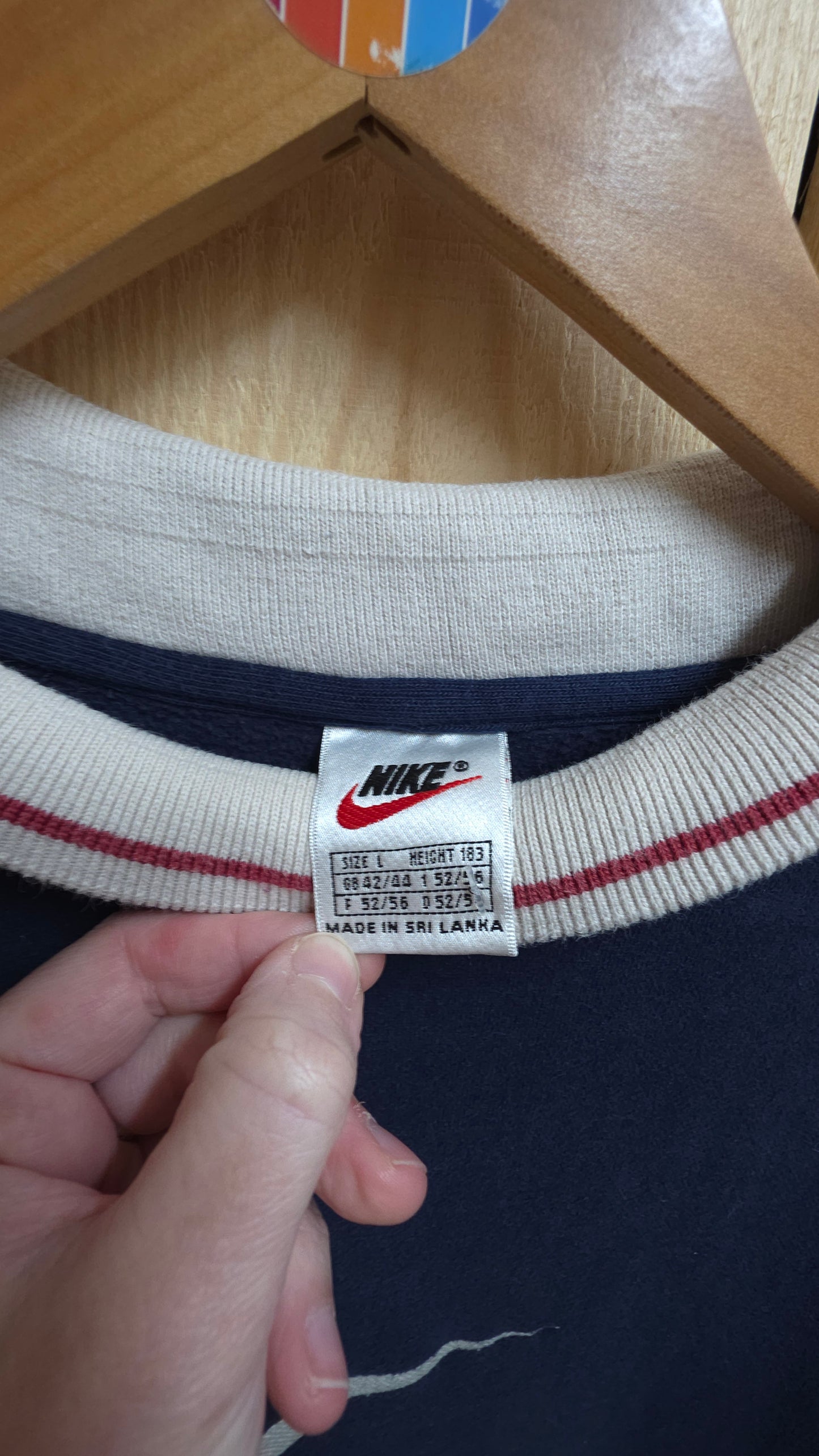 Vintage 90s Nike mock neck sweatshirt in blue - large