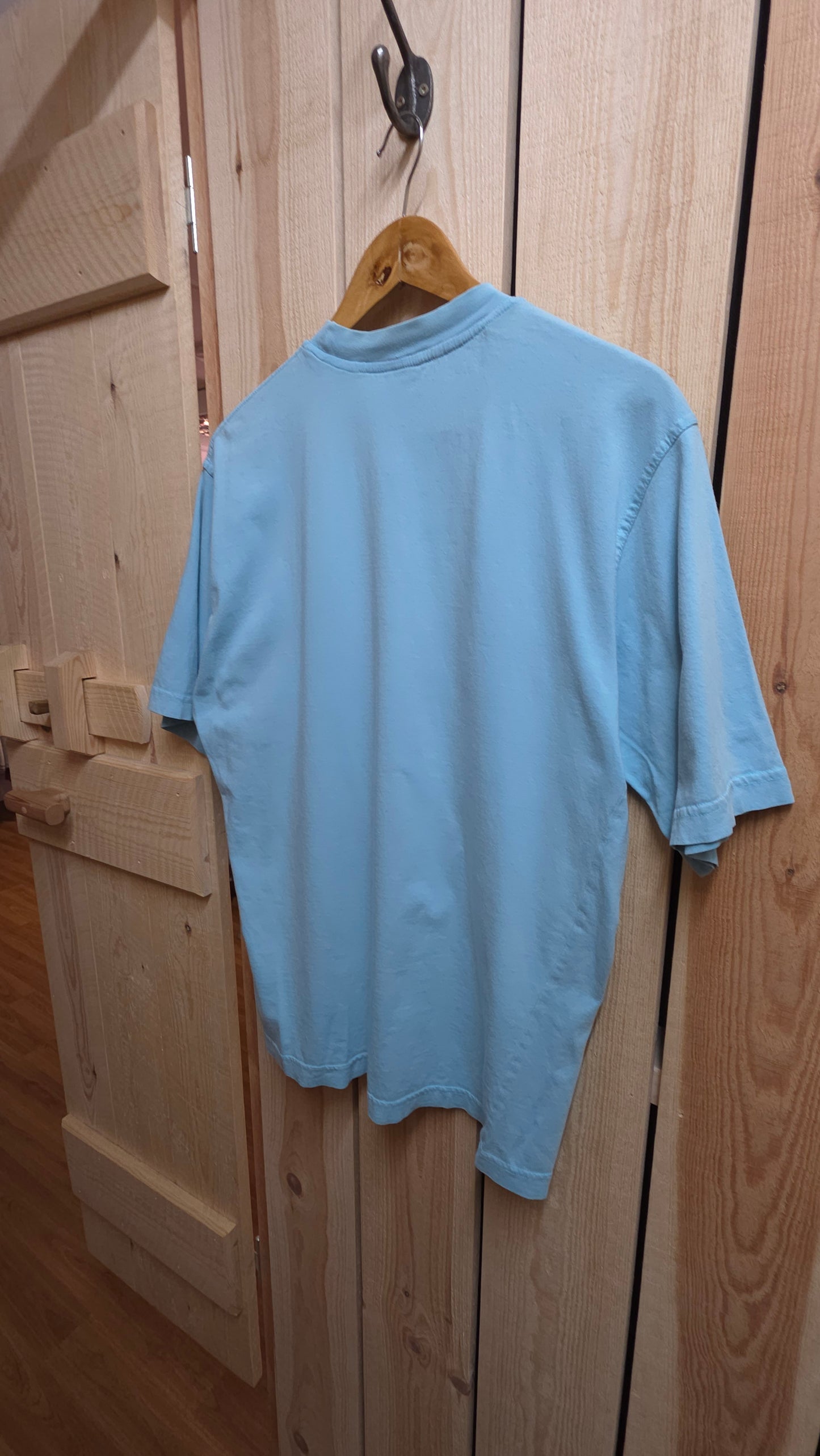Vintage adidas originals t-shirt in baby blue - boxy medium/large