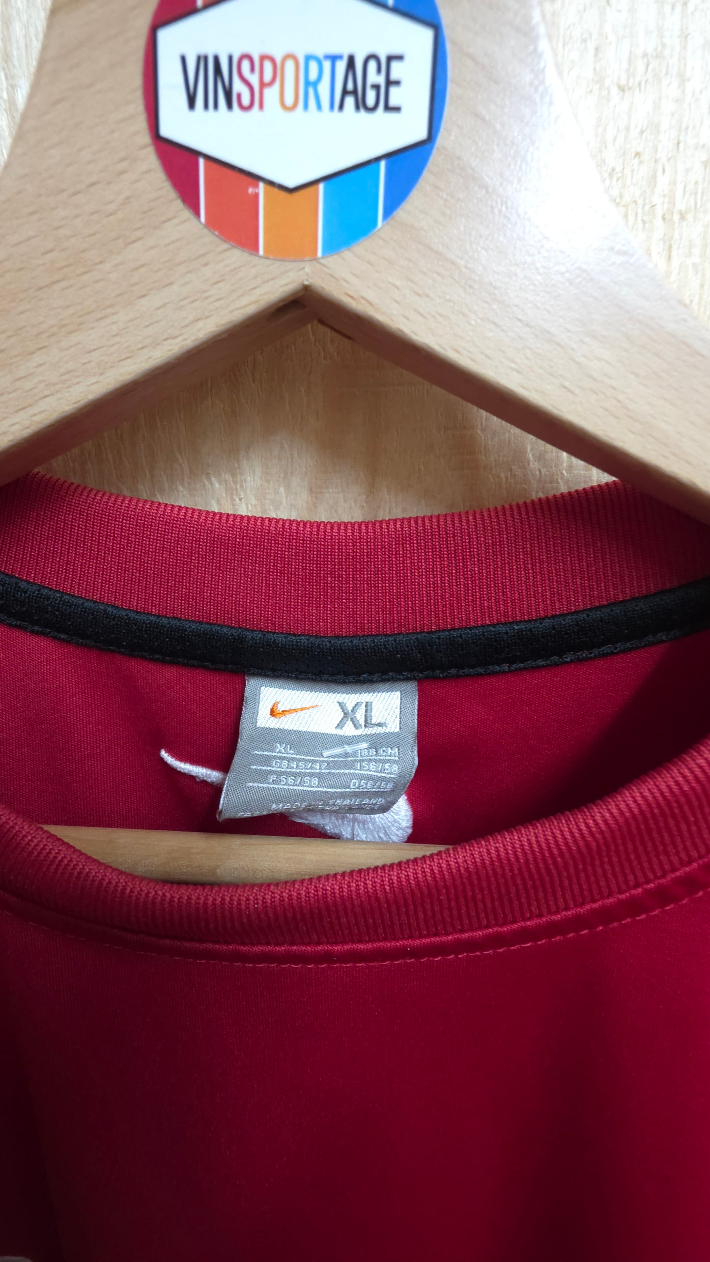 Vintage Nike dri fit t-shirt in red and black - XL